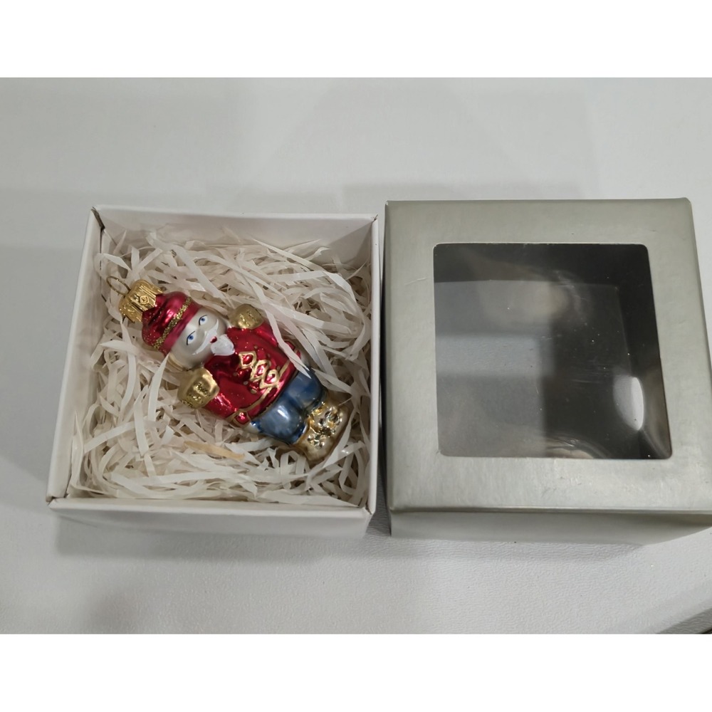 Vtg Nutcracker Christmas Ornament Nordstrom Box Poland Blown Glass 3952-4